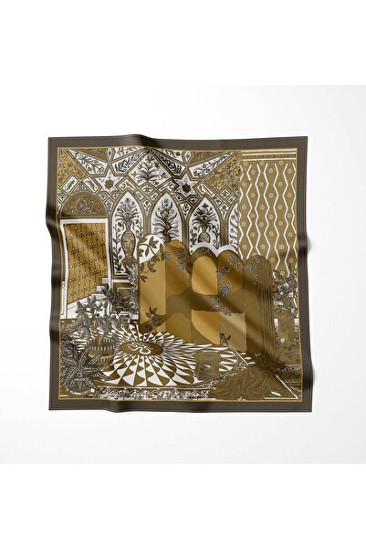 Molene Kahverengi Alhambra Desen Omuz Şal Eşarp