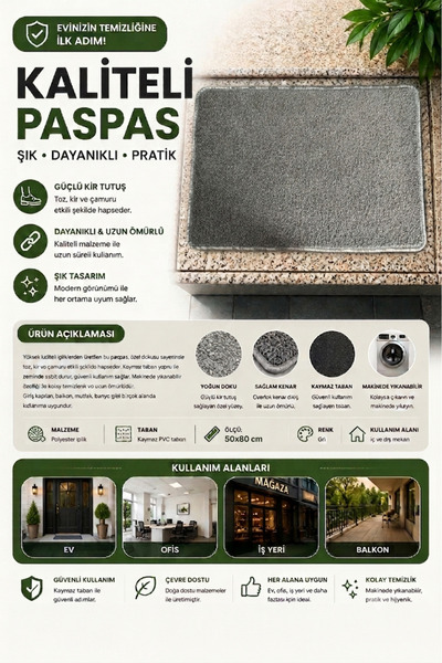 Nova Home سجادة حمام عصرية من سلسلة Evteks Konfor - 50x80 سم - مقاومة للبقع و...