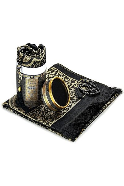 LAND SCARF Prayery Mat and Pearl Tesbih Set in Cylinder Box