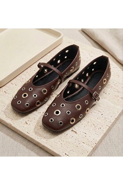 runa shoes Women's Bird Eye Detailed Ballerinas