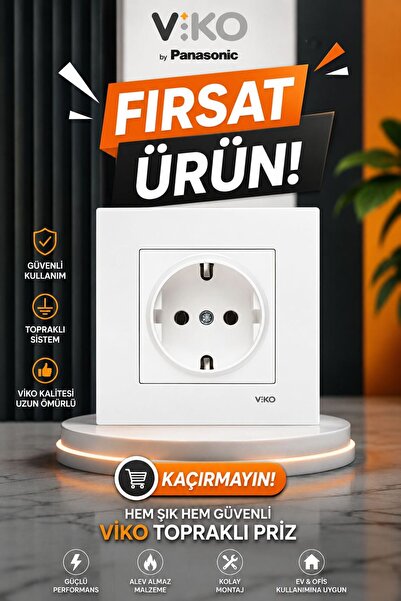 VİKO KARRE TOPRAKLI PRİZ - ÇERÇEVE DAHİL
