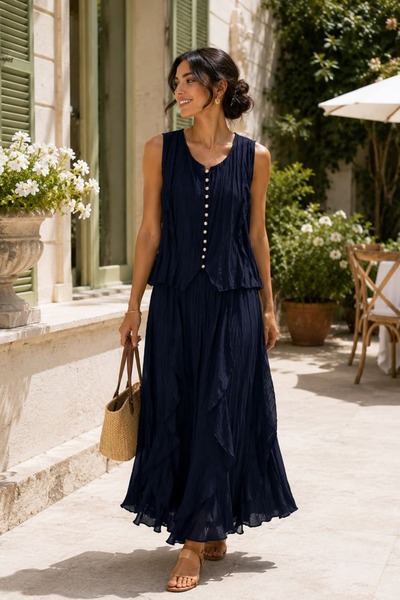 yb yağmur butik Vest and Skirt Flounce Set