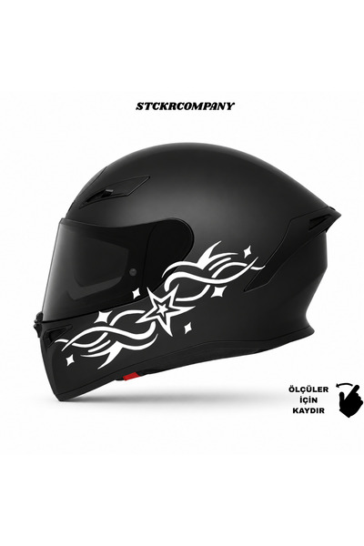 STCKRCO Tribal Desenli Yıldız Sticker - Yıldız Kask Sticker - Yıldız Motor St...