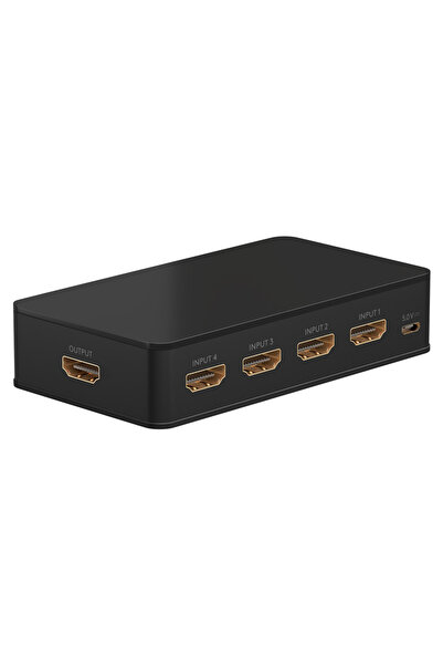 goobay HDMI switch 58489 με τηλεχειριστήριο, 4 σε 1, 4K/60Hz, μαύρο