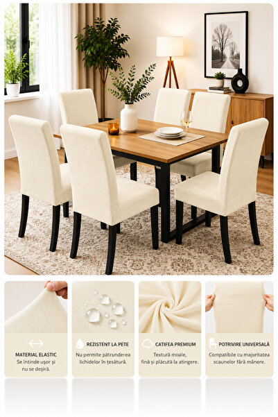 delfin HomeRoy Huse Catifea pentru Scaune – Set 6 Bucăți