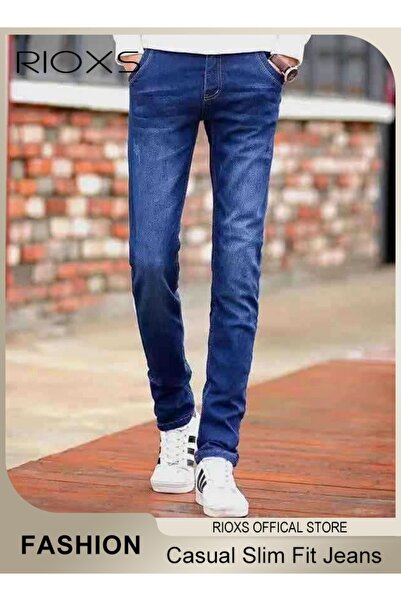 RIOXS Men's Skinny Jeans, Casual Straight Leg Slim Fit Jeans for Men, Comfy S...