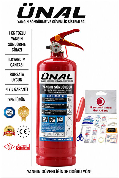 ünalgrup 1 kg Tozlu Yangın Söndürücü + İlk Yardım Çantası Ruhsata Uygun Araç ...