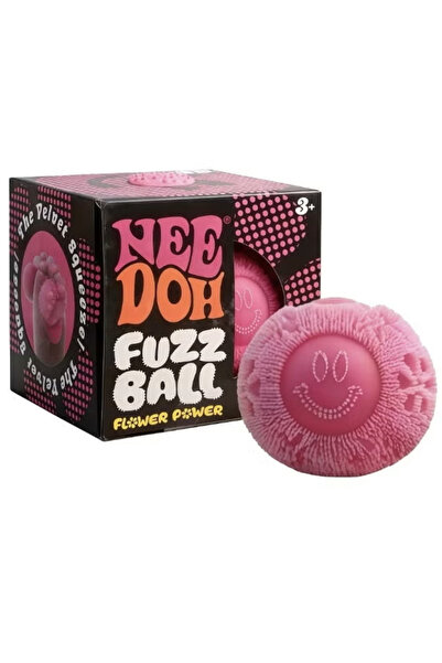 Needoh Fuzz Ball Squishy Smiley Toy | Velvet-Touch Sensory Fidget Ball for St...