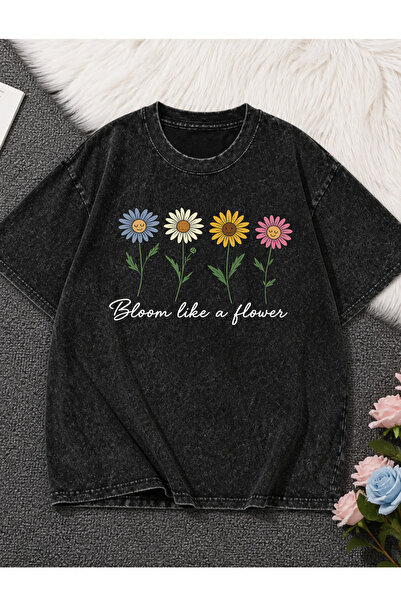 Pink Sky Acid Washed Oversize Unisex T-Shirt Washed Vintage Street Style Stre...