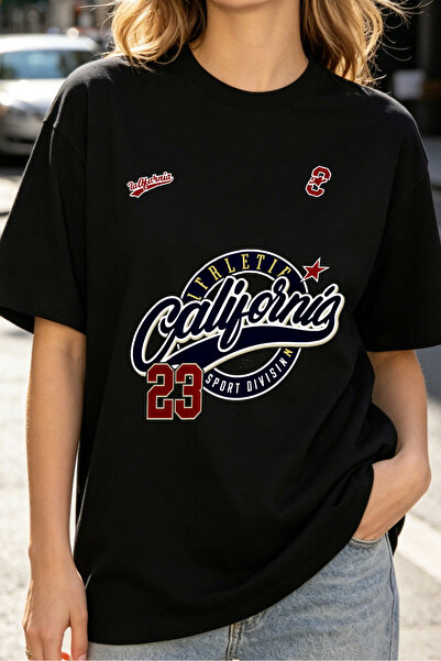 Fleck Womens T Shirts California Sport Division 23 Scarlet Print Casual Stree...