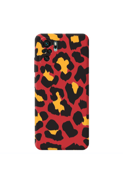Other Xiaomi Redmi Note 10S Yellow leopard Red Colored Silicone TPU Θήκη