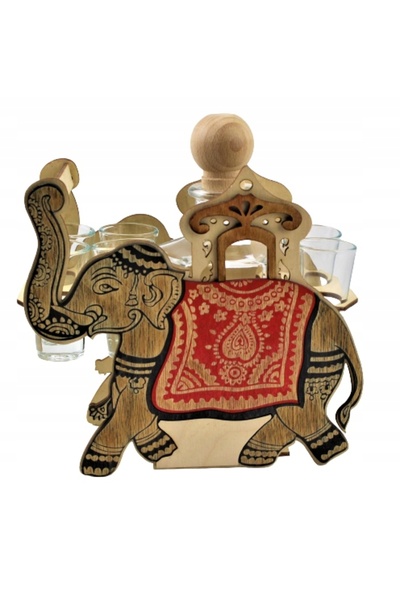 OEM Set decantor 0,5l si 6 pahare 25 ml, model elefant