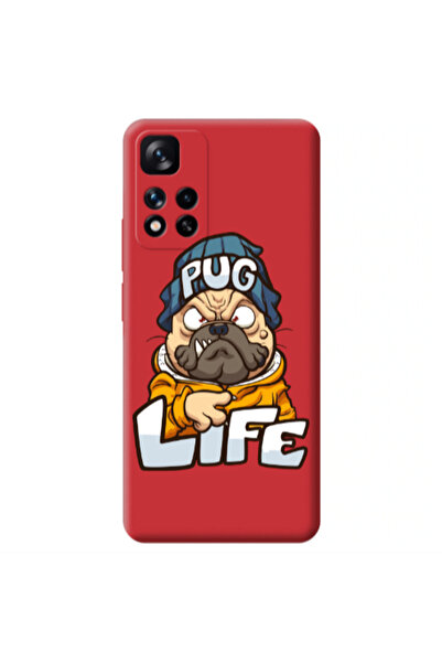 Other Xiaomi Redmi Note 11 Pro 5G Pug Life 2 Red Colored Silicone TPU Θήκη