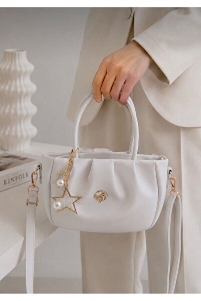 bag Women's New Season Straw Look Star Charm Hand and Shoulder Bag