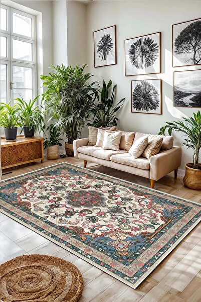 df home Salon Halısı Mutfak halısı Yolluk Geometrik İskandinav Eskitmeli Diji...