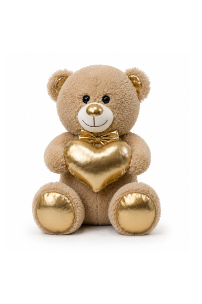 Pufu Toys دمية دب قطيفة لامعة على شكل قلب بطول 60 سم