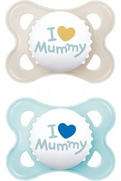 MAM Original I Love Mummy Πιπίλα Σιλικόνης 2-6 Μηνών Μπλε-Λευκό 2 τεμάχια (11...