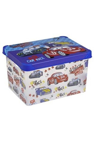 SHOPIENS Cutie de jucării cu capac și model de mașină 17 L