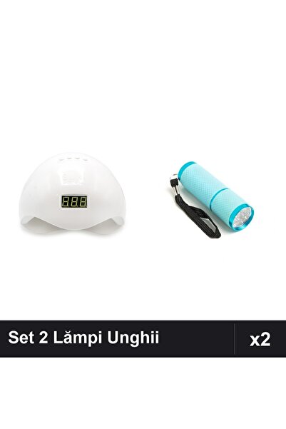 NAİLS Set 2 Lămpi UV/LED Unghii: Profesională SUN5 48W + Mini Lanternă 9 Becuri