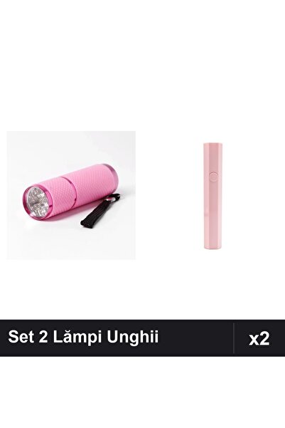 NAİLS Set 2 Lămpi LED/UV Mini Lanternă 9 Becuri și Hexagonală 3W pentru Uscar...