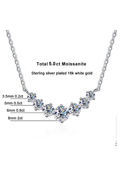 Choice4 Moissanite 5ct Moissanite Necklace For Woman Wedding Fine Jewely With...