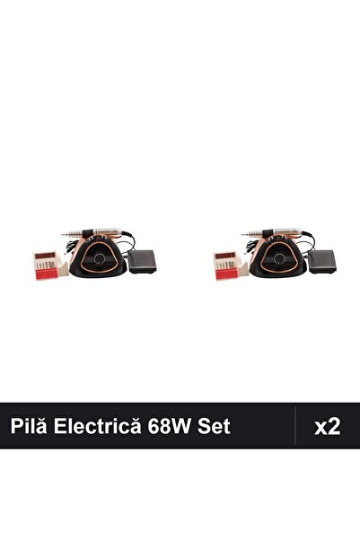 NAİLS Set 2 Pile Electrice Manichiură Pedichiură M15 68W 45000 RPM Black