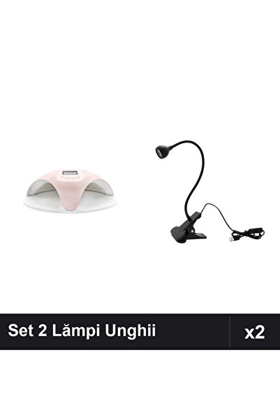 NAİLS Set 2 Lămpi Unghii: Lampă UV/LED Profesională 48W cu Ventilator și Lamp...