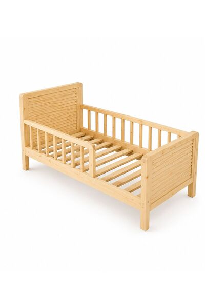 WOODENSA Dogal Ahsap Çocuk Ve Yetiskin Yatagi Karyola Ayakli 80x160x21 Cm Kry002