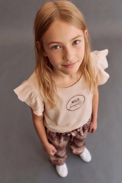 BABY SPORT Girl's Modern Patterned Wide-Legged Suit