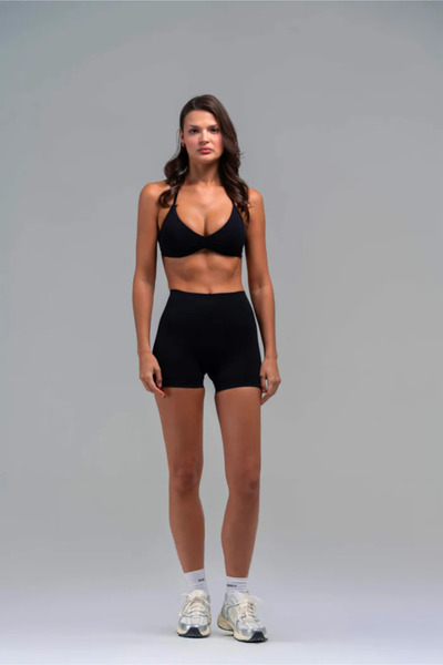 VIGORV High Waist Seamless Gathering Women's Shorts Leggings V Cut Waist Draw...