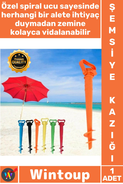 Wintoup #Kazık Dayanıklı Plaj Bahçe Kamp Spiral Vidalı Ayarlanabilir Güneş Pl...