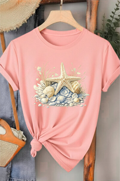l'eivor Starfish Printed Women's Cotton T-Shirt