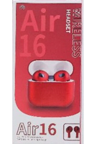 OEM TWS Air16 Ενδοωτικά Ακουστικά Bluetooth Handsfree με Θήκη Φόρτισης Κόκκινα