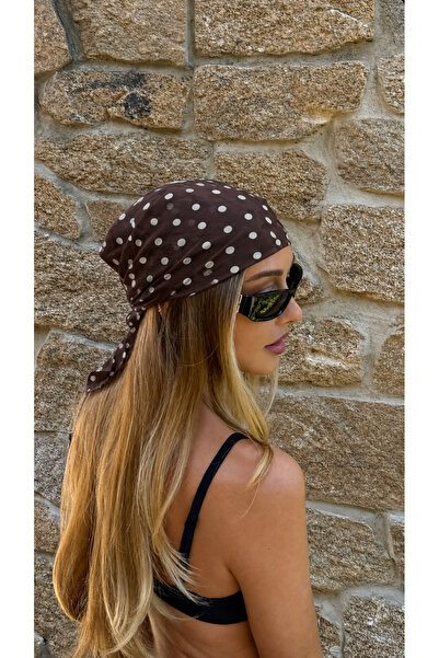 Nurcanilirboutique Puantiye detaylı saç & bel kuşak bandanası