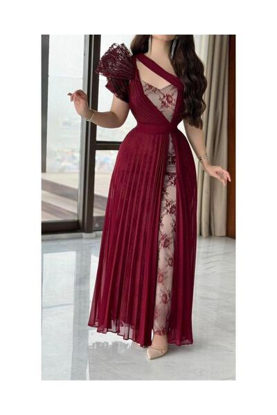Mally Burgundy evening dress