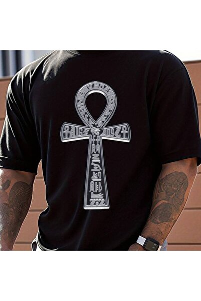 1001moda Men's Egyptian Ankh Symbol Graphic T-Shirt - 100% Cotton Relaxed Fit...