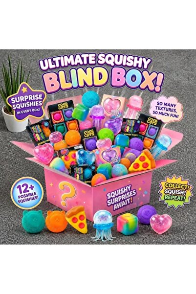 GIA'S WORLD Set aleatoriu de 4 squishy-uri tip Blind Box / Cutie cu jucării s...