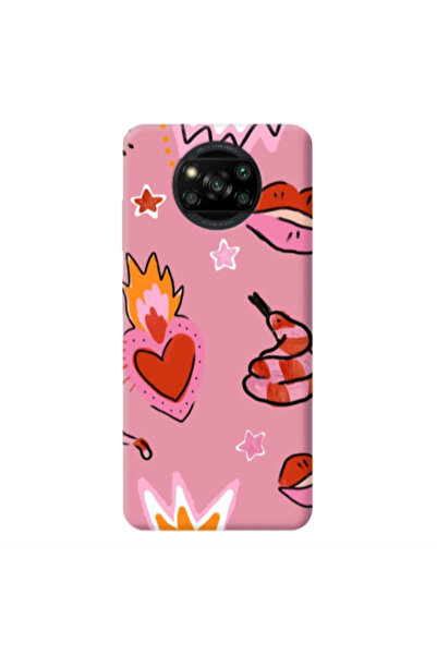 Other Xiaomi Poco X3 /X3 Pro Snake heart Pink Colored Silicone TPU Θήκη