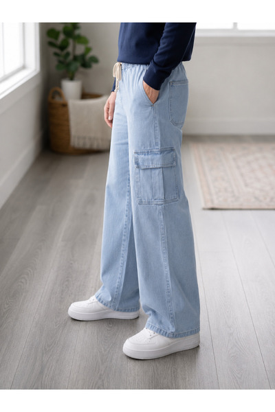 Jeans cargo بنطلون جينز ابو جيب اوفر سايز فضفاض