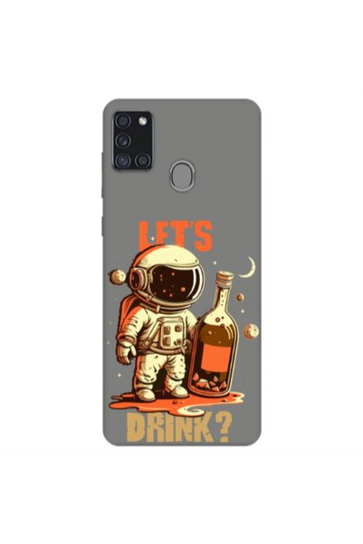 Other Samsung A21S Lets drink Grey Colored Silicone TPU Θήκη