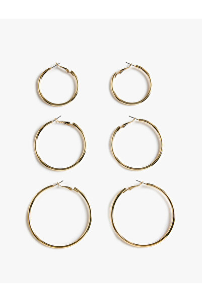 Koton Set of 3 Steel Hoop Earrings