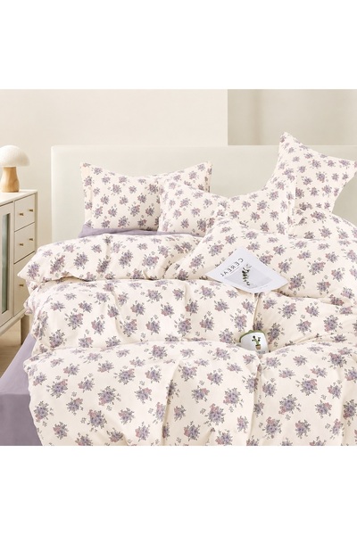 CHIRASO Set Lenjerie Pat CHIRASO, Bumbac, 4 Piese, Cearceaf cu ELASTIC 180x20...