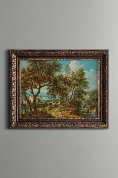 epiqart منظر بحيرة غاردا وسالو - لوحة بنمط عتيق - نموذج سميك