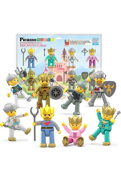 PicassoTiles Picasso Magneic Medieval Character Figures 8-pieces