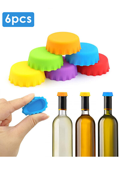 DMYRDH 6pcs Silicone Rubber Bottle Caps Reusable Beer Caps for Home Brewing S...