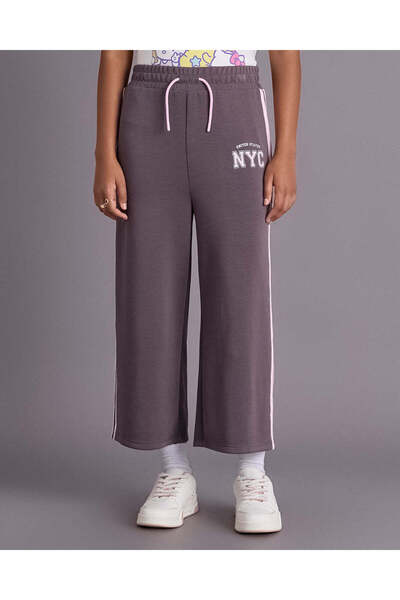 REDTAG Senior Girls Grey Scuba Wideleg Pants