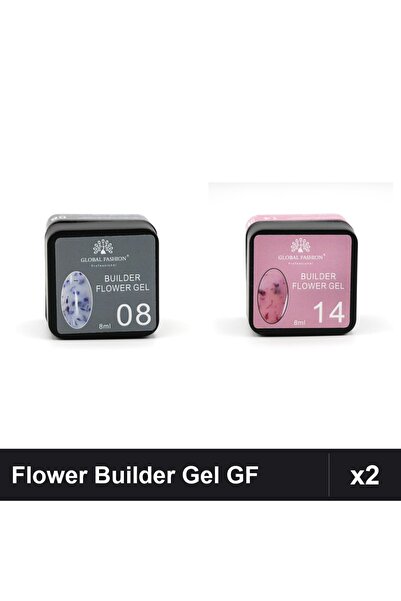 global fashion Set 2 Flower Builder Gel 8ml Nr.08 Nr.14 Constructie Unghii UV