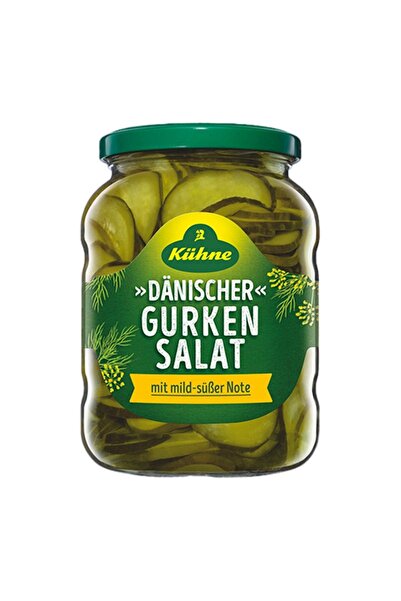 Kühne Salată daneză de castraveți feliată Kuhne, cu o notă dulce, 670 ml, imp...