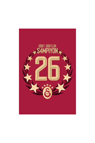 GSStore Galatasaray 26. Şampiyonluk Balkon Dikey Bayrak 150x225 U261212