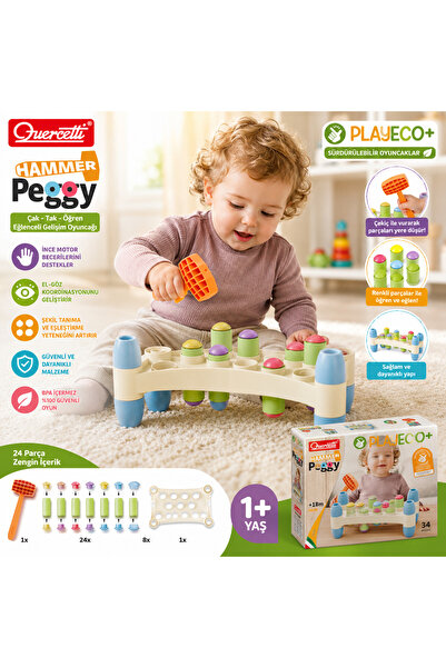 Cici Oyuncak Quercetti Hammer Peggy Ahşap Görünümlü Çekiç Oyunu | Montessori ...